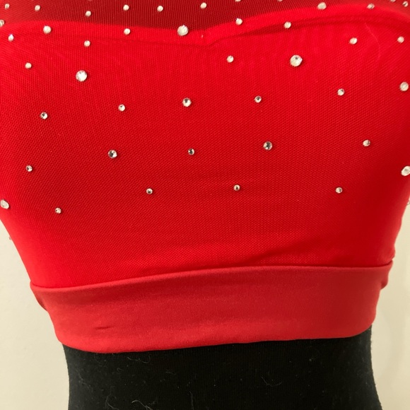 SHEIN Red Rhinestone Crop Top - Picture 3 of 8